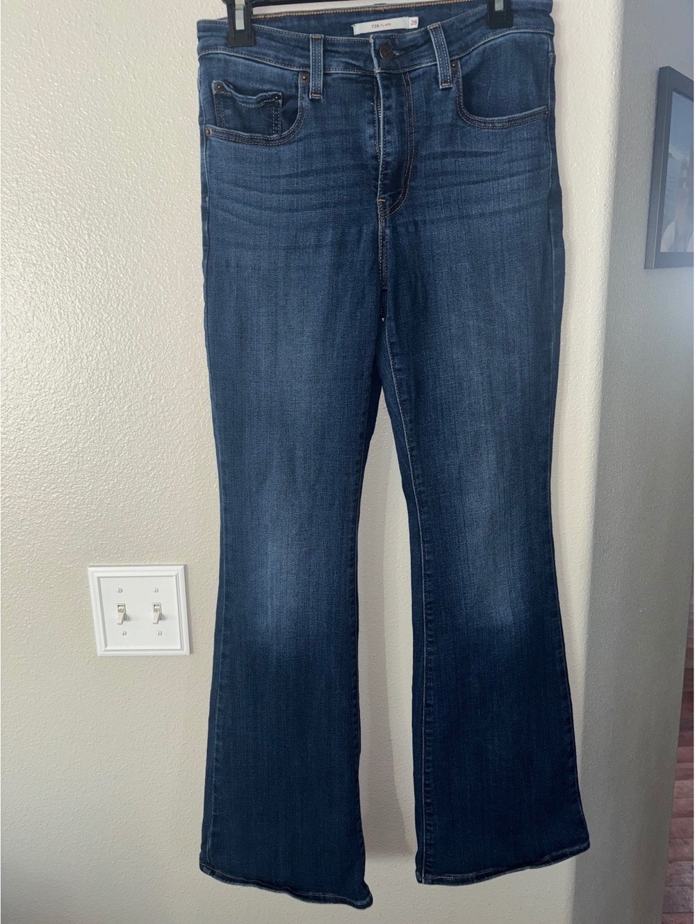 Levi's 726 High Rise Flare Jeans Medium Wash Size 28x30